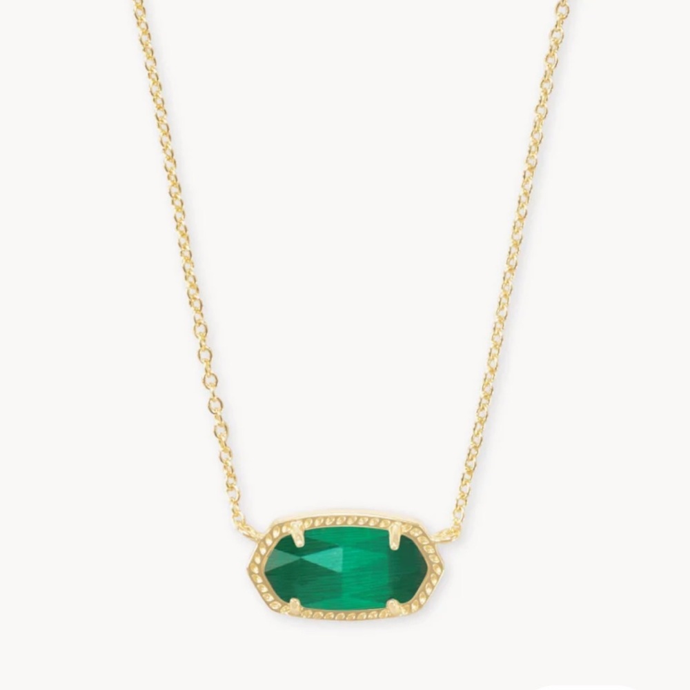 Kendra Scott Elisa Pendant Necklace - Emerald Cats Eye